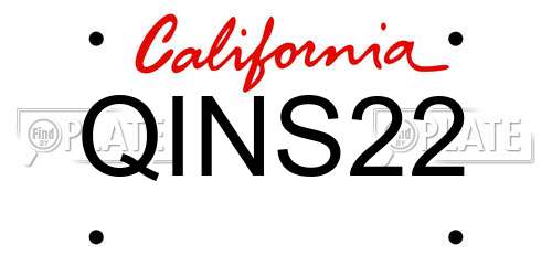 QINS22 California License Plate