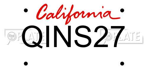QINS27 California License Plate