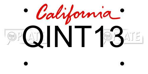 QINT13 California License Plate