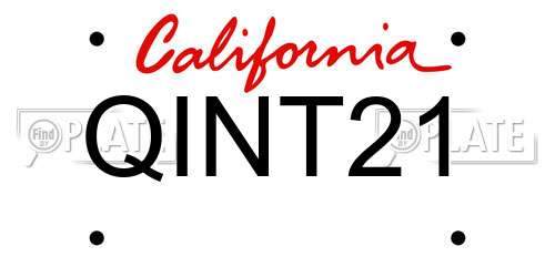 QINT21 California License Plate