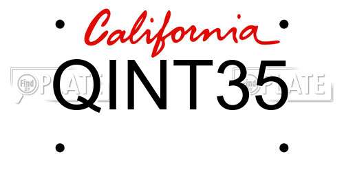 QINT35 California License Plate
