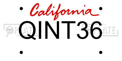 QINT36 California License Plate