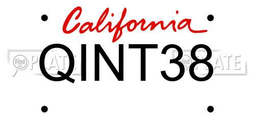 QINT38 California License Plate