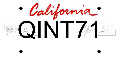 QINT71 California License Plate
