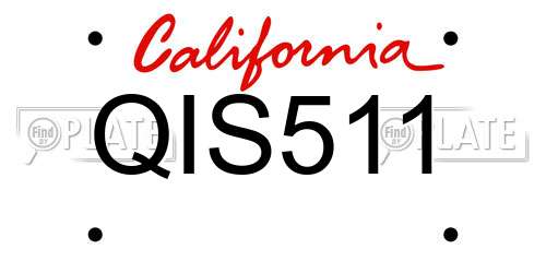 QIS511 California License Plate