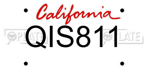 QIS811 California License Plate