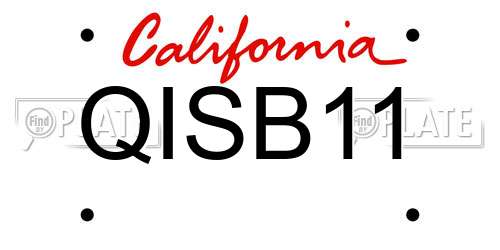 QISB11 California License Plate