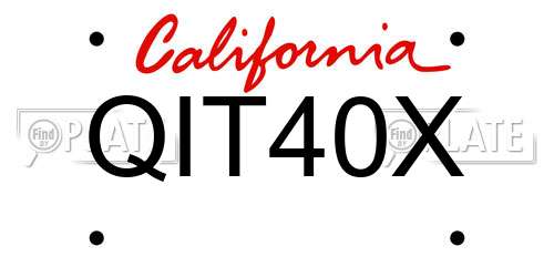 QIT40X California License Plate