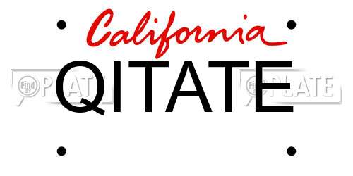 QITATE California License Plate