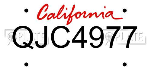QJC4977 California License Plate
