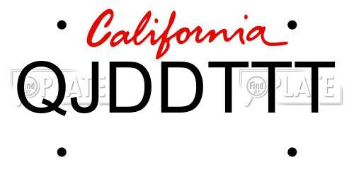 QJDDTTT California License Plate