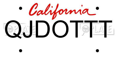 QJDOTTT California License Plate