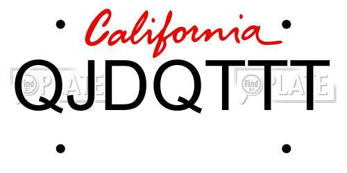 QJDQTTT California License Plate