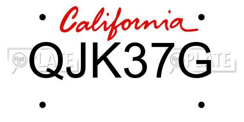 QJK37G California License Plate