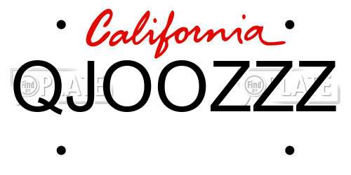 QJOOZZZ California License Plate