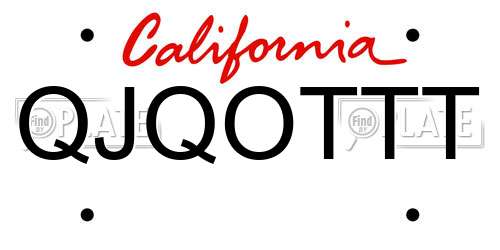 QJQOTTT California License Plate
