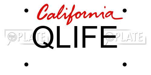 QLIFE California License Plate