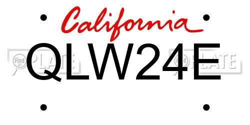 QLW24E California License Plate