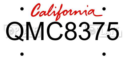 QMC8375 California License Plate