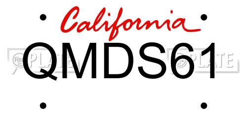 QMDS61 California License Plate