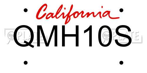 QMH10S California License Plate