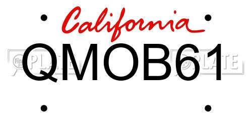 QMOB61 California License Plate