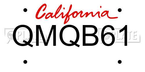 QMQB61 California License Plate