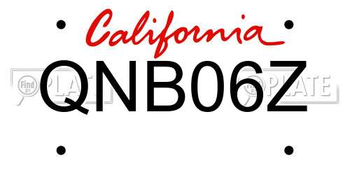 QNB06Z California License Plate