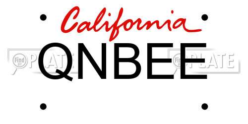QNBEE California License Plate