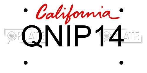 QNIP14 California License Plate