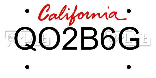 QO2B6G California License Plate