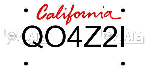 QO4Z2I California License Plate