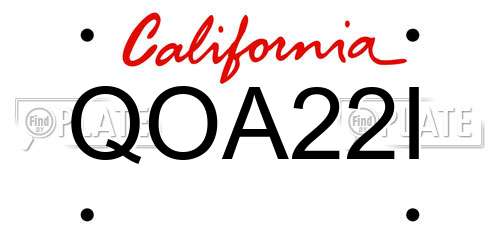 QOA22I California License Plate