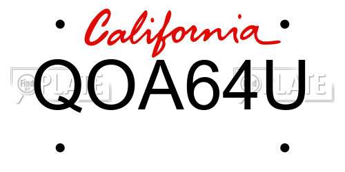 QOA64U California License Plate