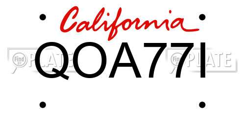 QOA77I California License Plate