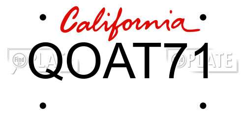 QOAT71 California License Plate