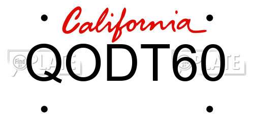 QODT60 California License Plate