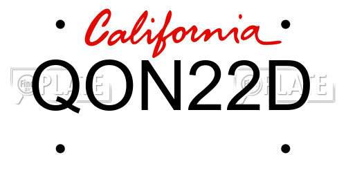 QON22D California License Plate