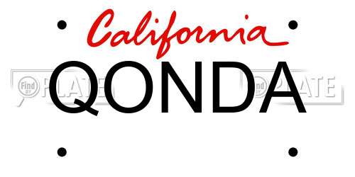 QONDA California License Plate