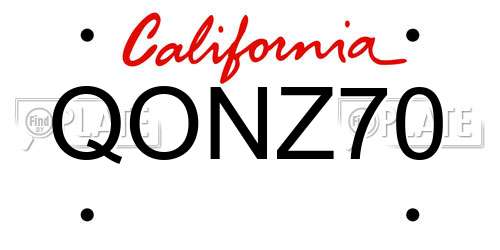 QONZ70 California License Plate