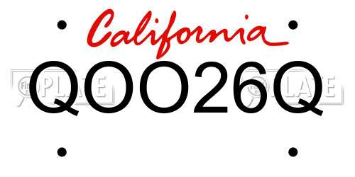 QOO26Q California License Plate
