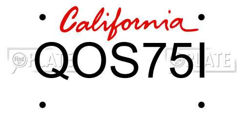 QOS75I California License Plate
