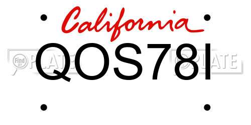 QOS78I California License Plate