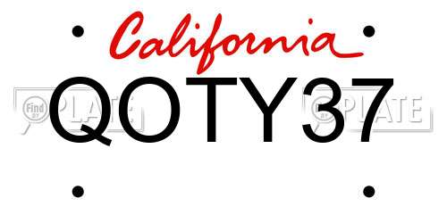 QOTY37 California License Plate