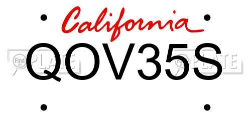 QOV35S California License Plate