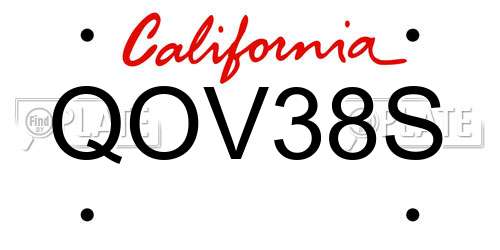 QOV38S California License Plate