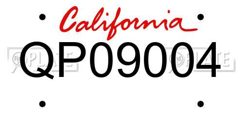QP09004 California License Plate