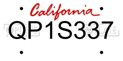 QP1S337 California License Plate
