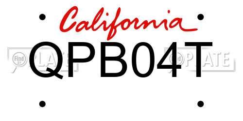 QPB04T California License Plate