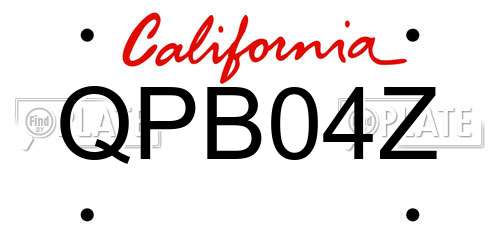 QPB04Z California License Plate